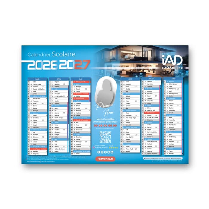 iad calendrier scolaire