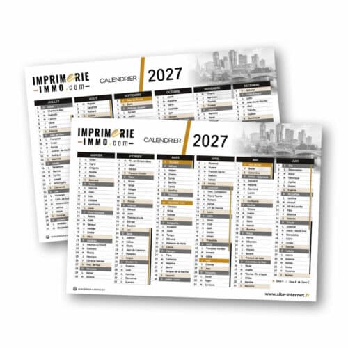 Calendrier A6, 250 grammes 2027
