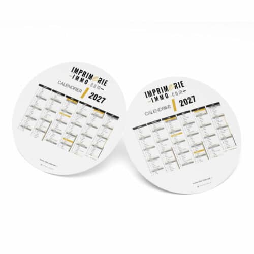 Calendrier Rond Ø 21 cm, 300 grammes
